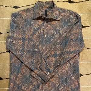 EQ by Equilibrio Mens Swirl button down shirt